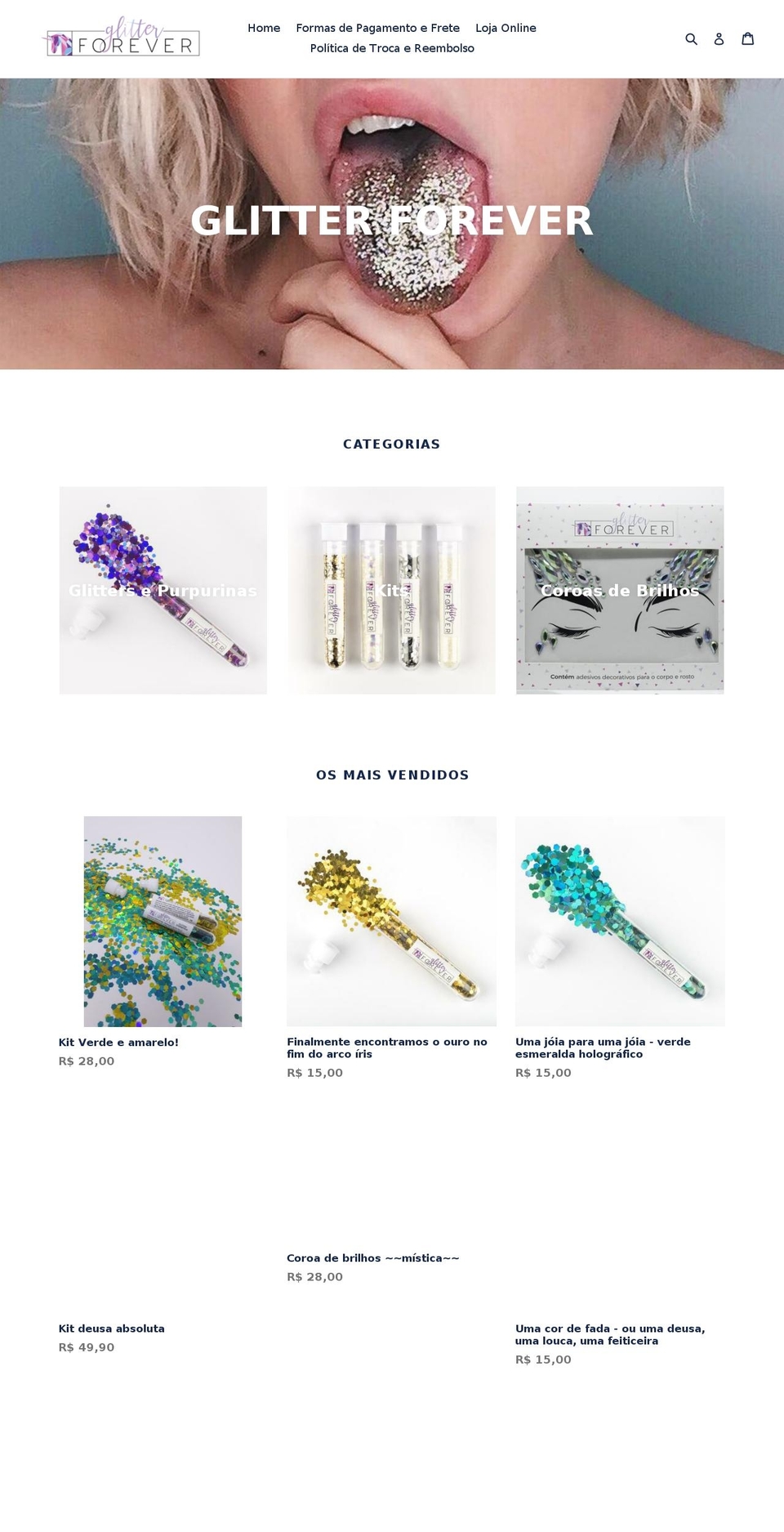 glitterforever.com — Shopify storefront screenshot