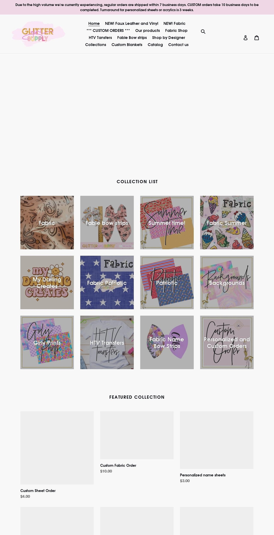 glittergirlsupply.com shopify website screenshot