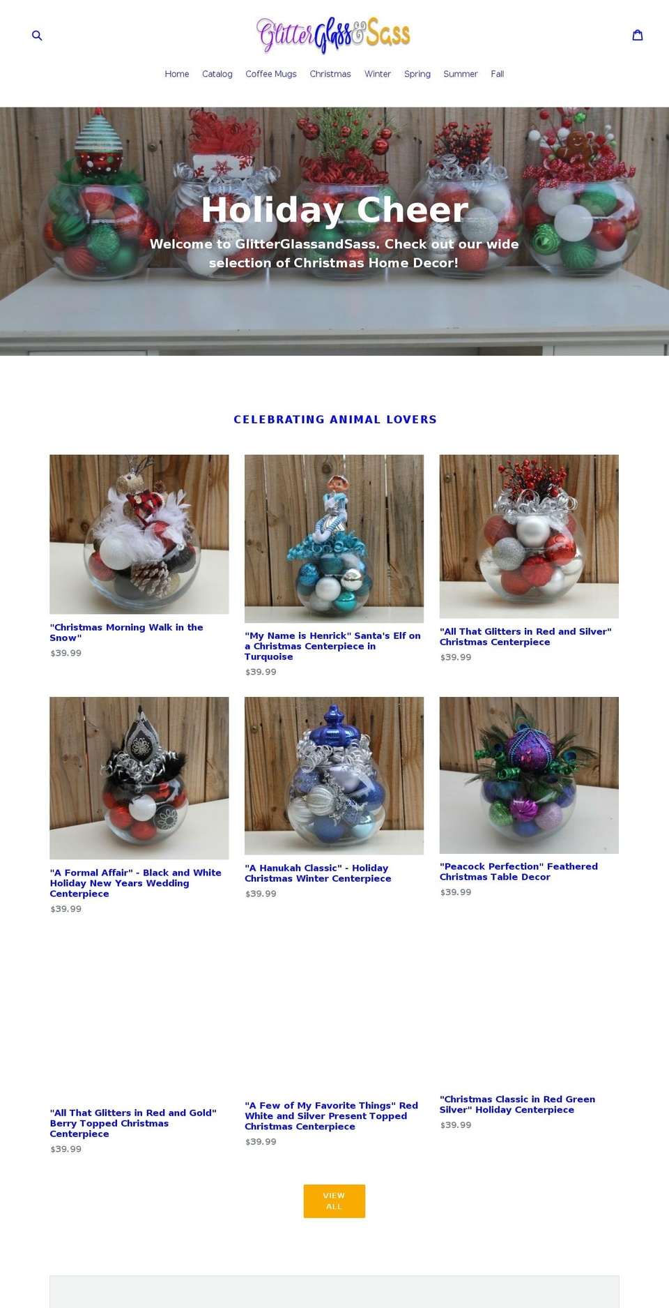 glitterglassandsass.com shopify website screenshot