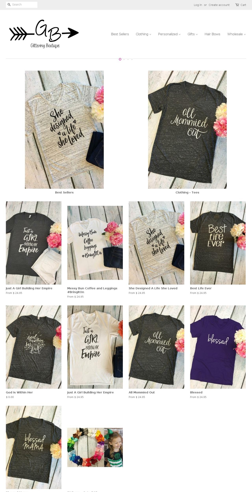 glitteringboutique.com shopify website screenshot