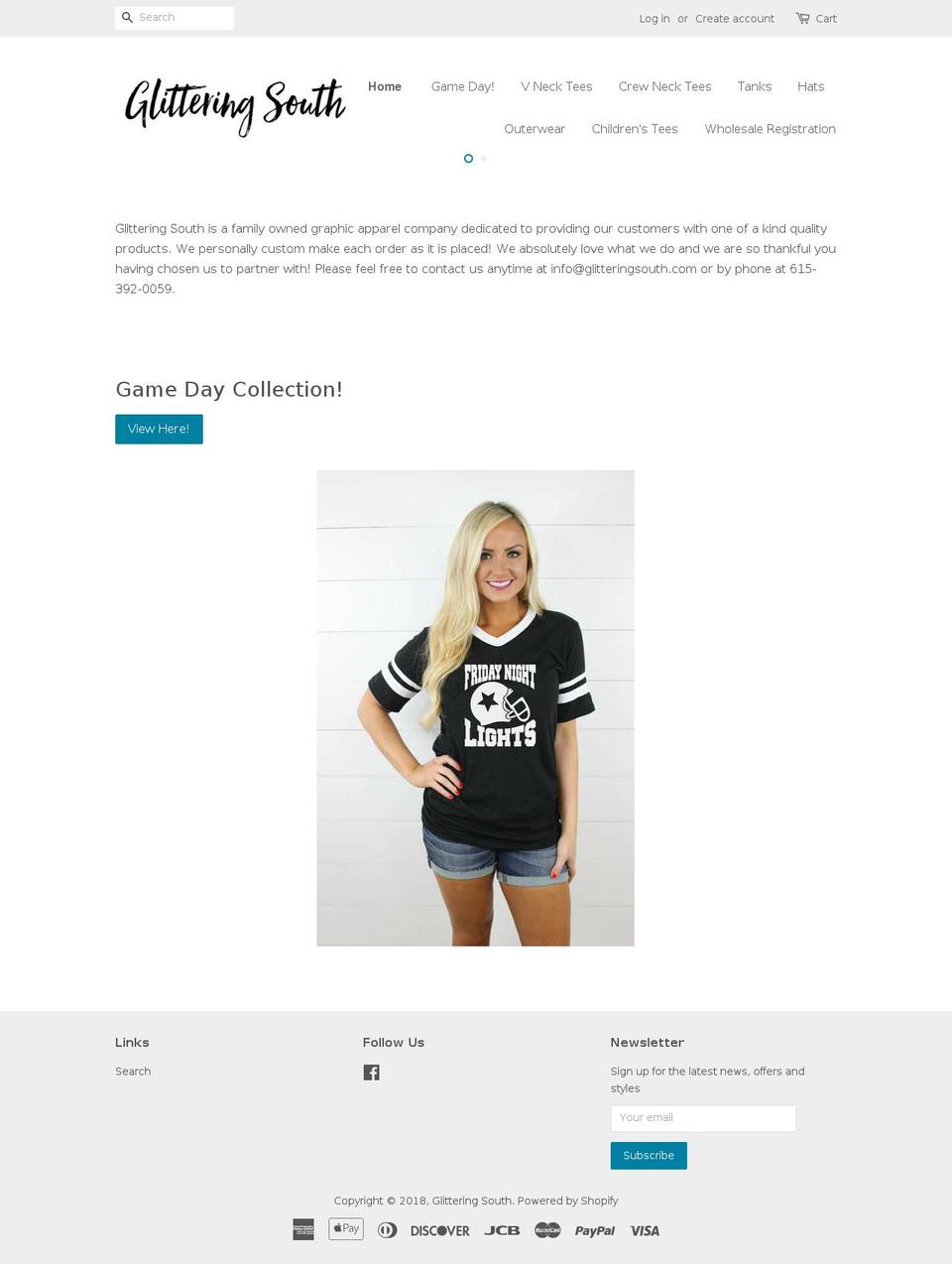 glitteringsouth.com — Shopify storefront screenshot