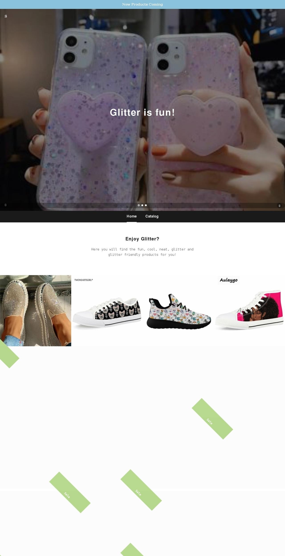 glitterisfun.com shopify website screenshot