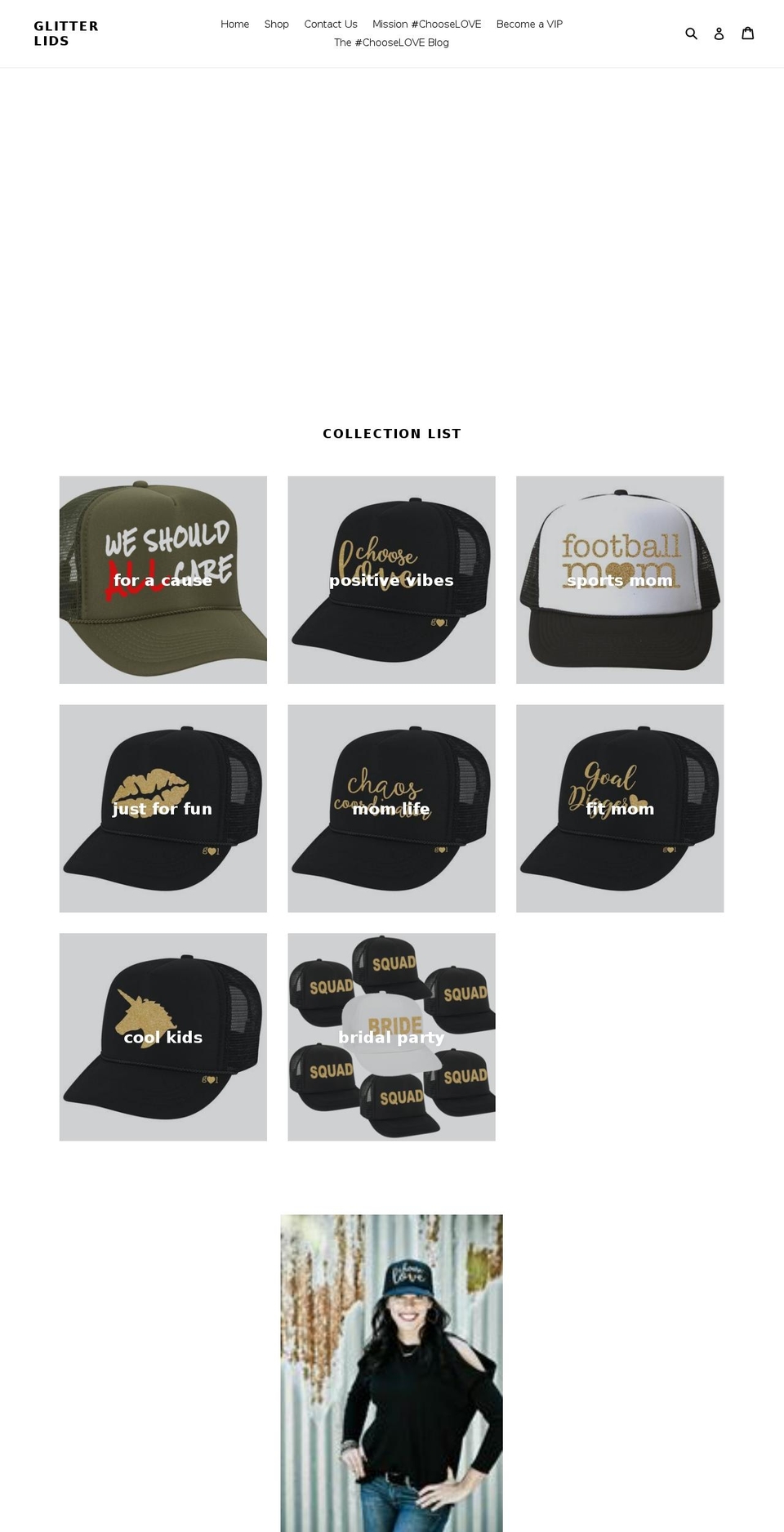 glitterlids.com — Shopify storefront screenshot