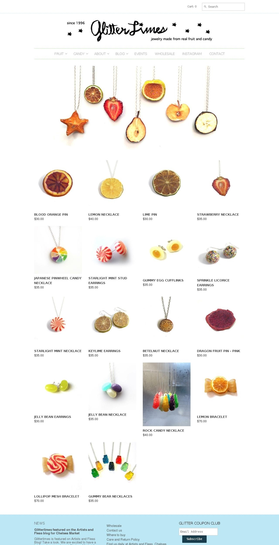 glitterlimes.com shopify website screenshot