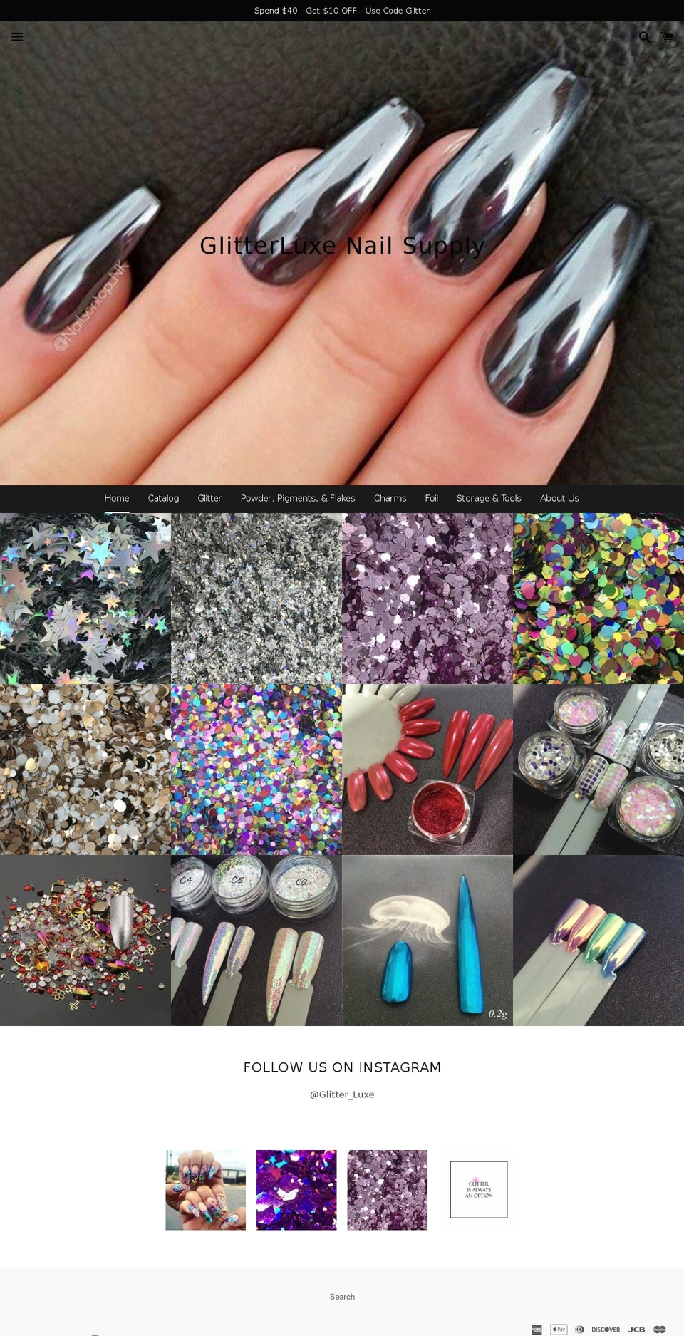 glitterluxe.com — Shopify storefront screenshot