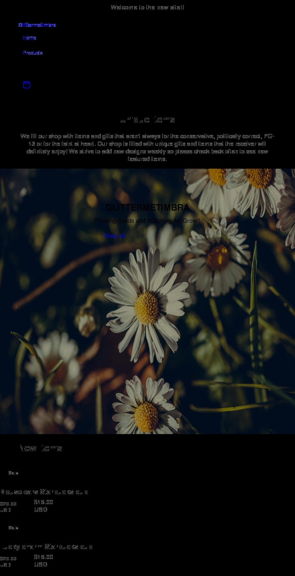 glittermetimbra.com shopify website screenshot