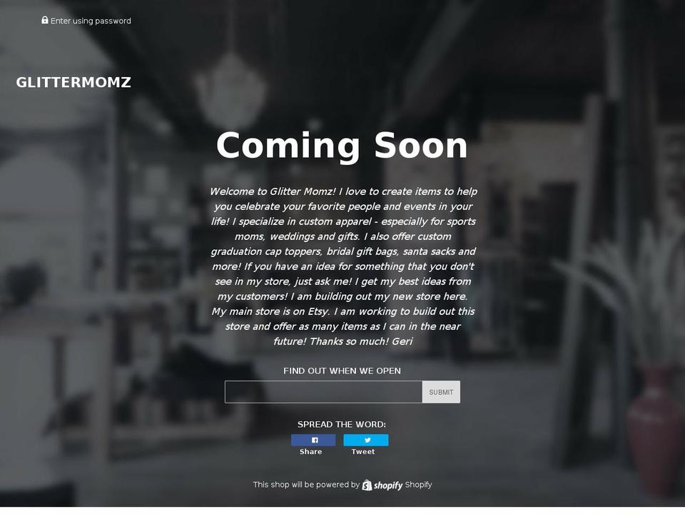 glittermomz.com shopify website screenshot
