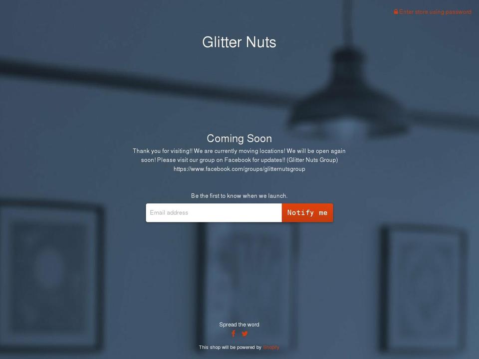 glitternuts.com shopify website screenshot