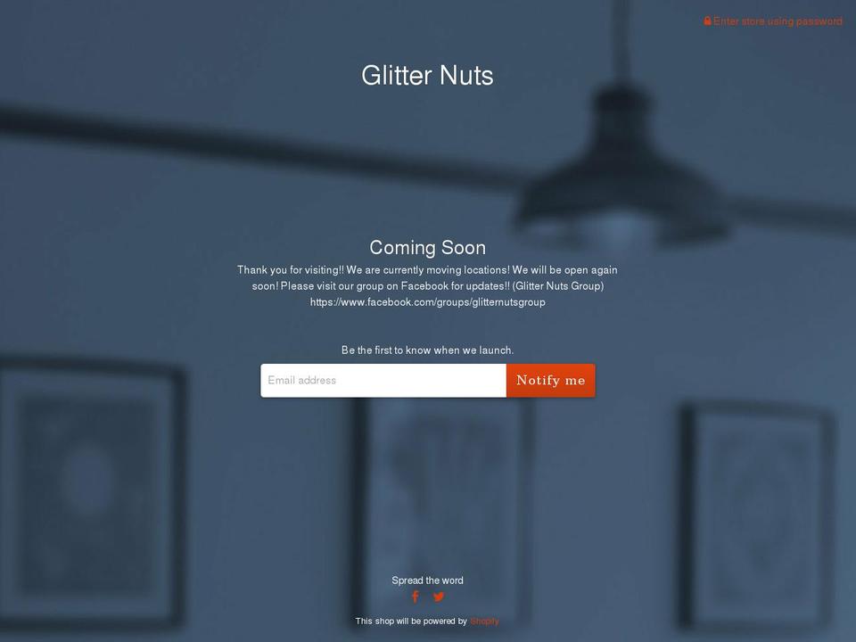glitternutsglitter.com shopify website screenshot