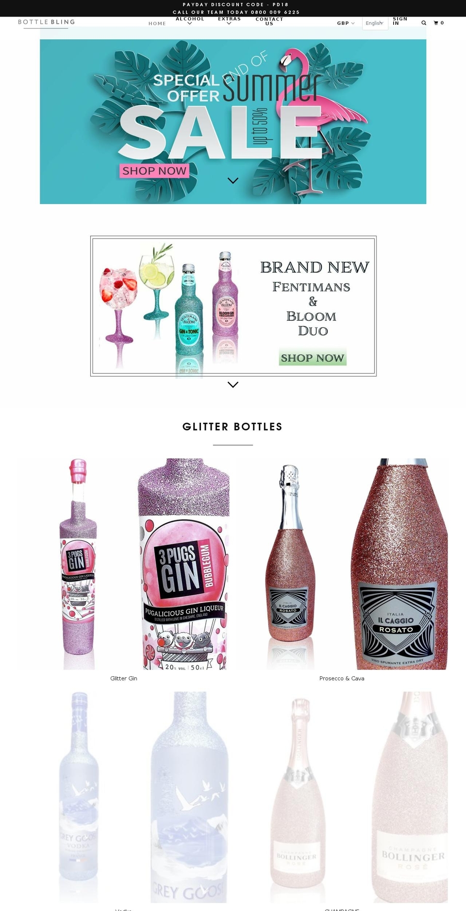 glitterprosecco.com — Shopify storefront screenshot
