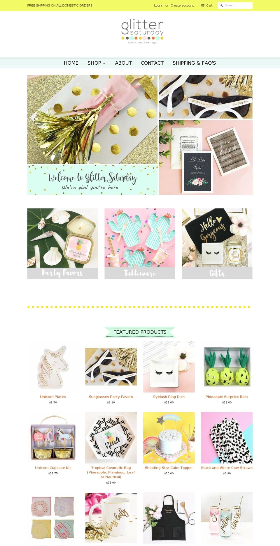 glittersaturday.com — Shopify storefront screenshot