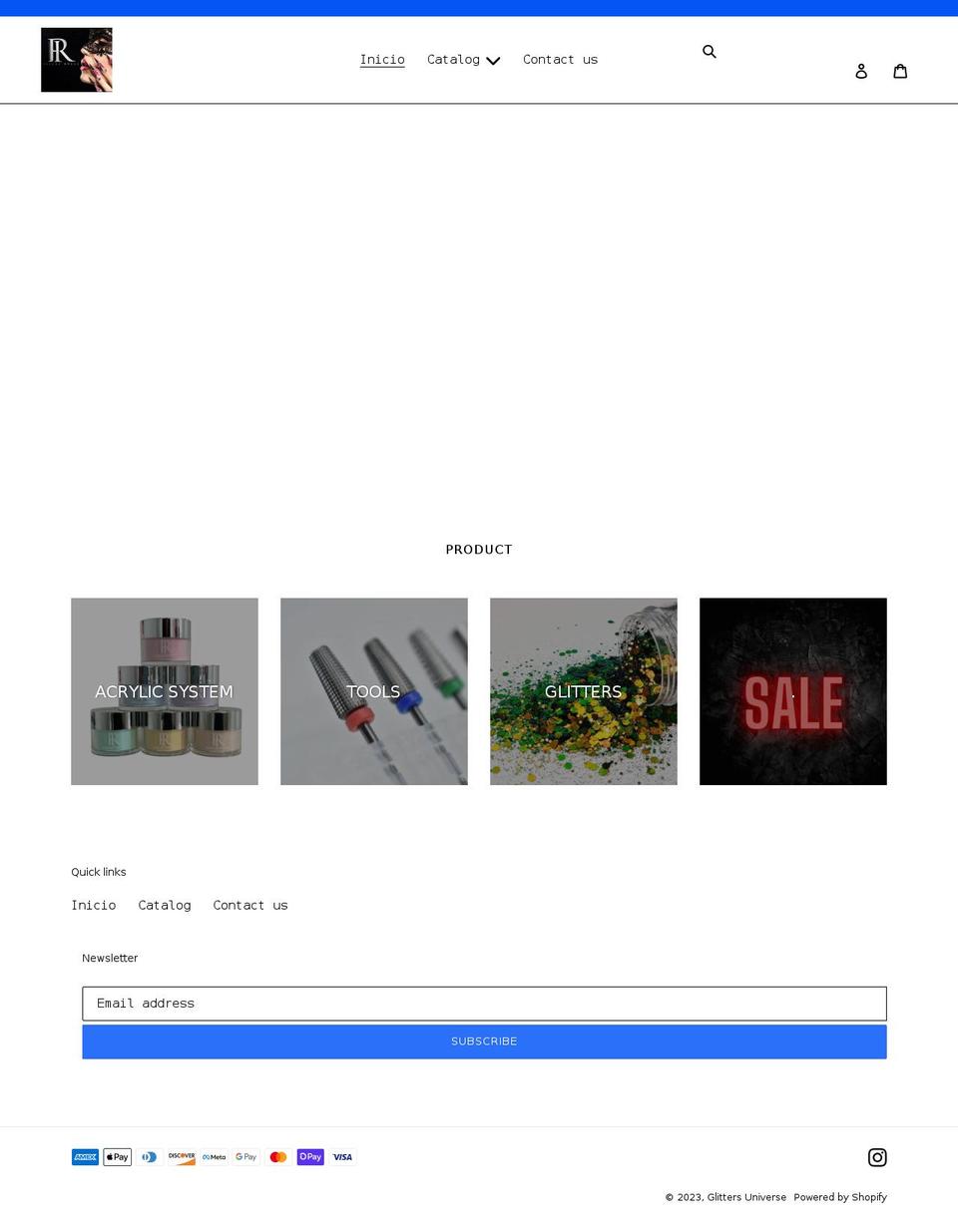 glittersuniverse.com shopify website screenshot