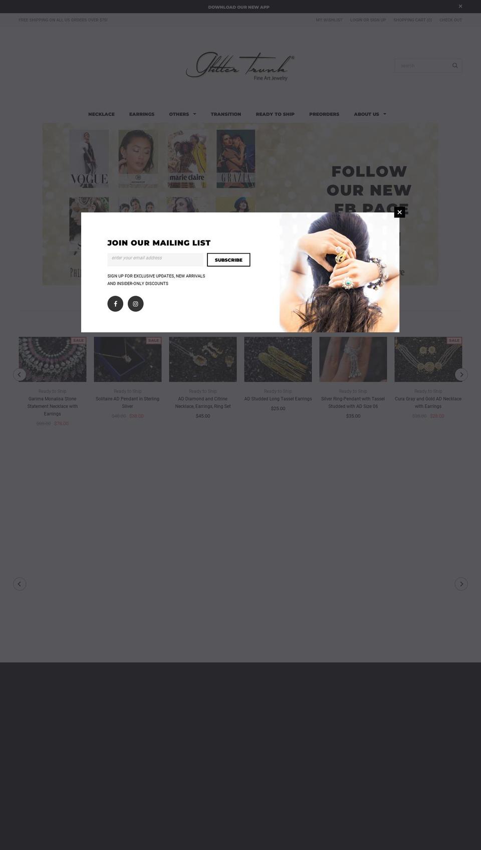glittertrunk.com — Shopify storefront screenshot