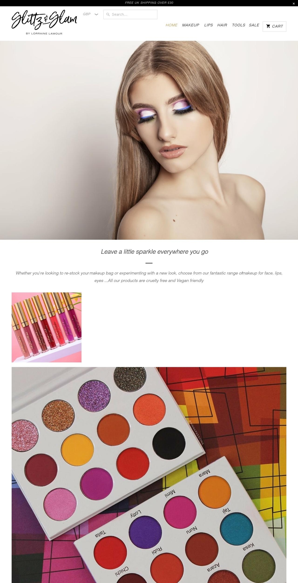 glittzxglam.com — Shopify storefront screenshot