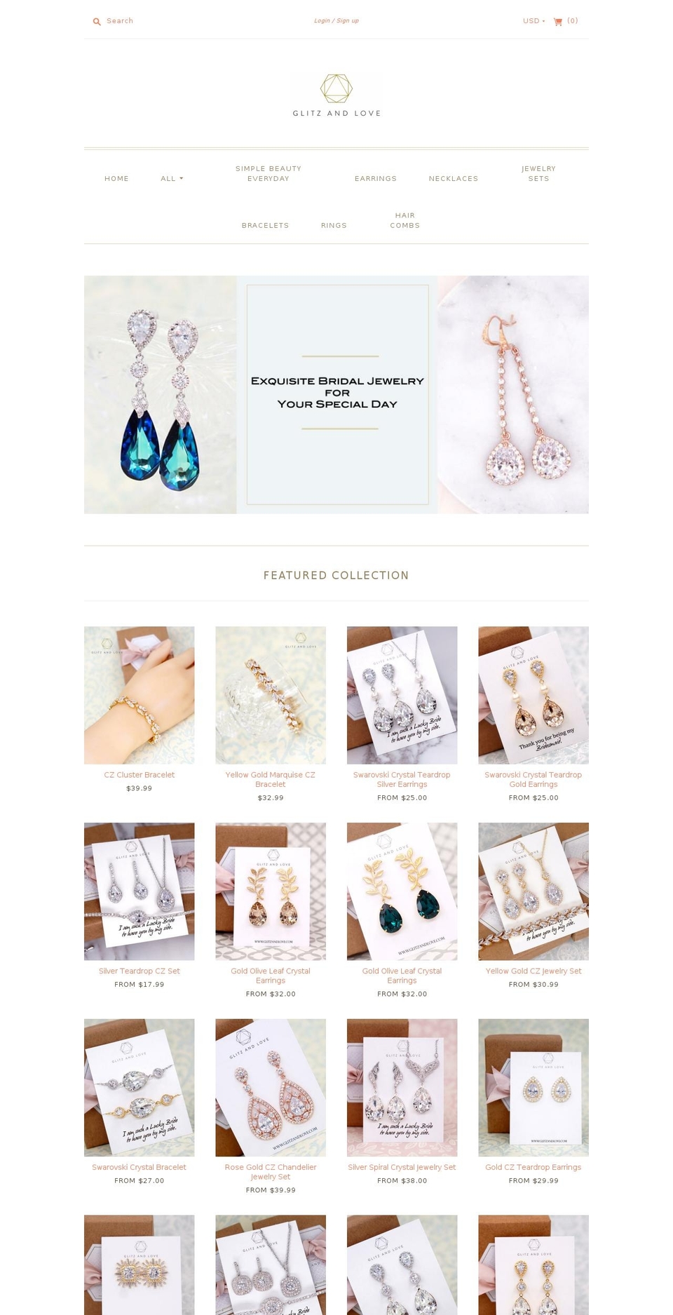 glitzandlove.com shopify website screenshot