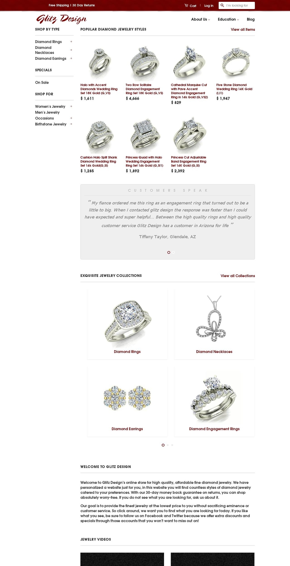 glitzdesign.us shopify website screenshot