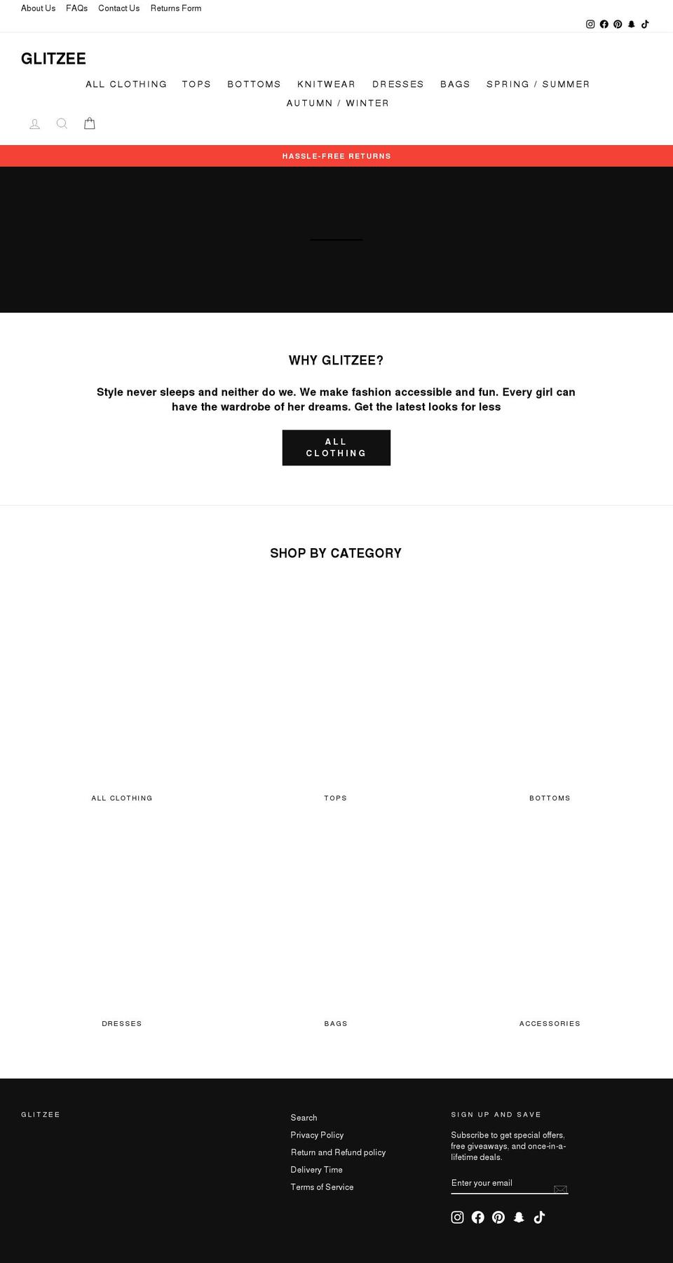 glitzee.co.uk shopify website screenshot