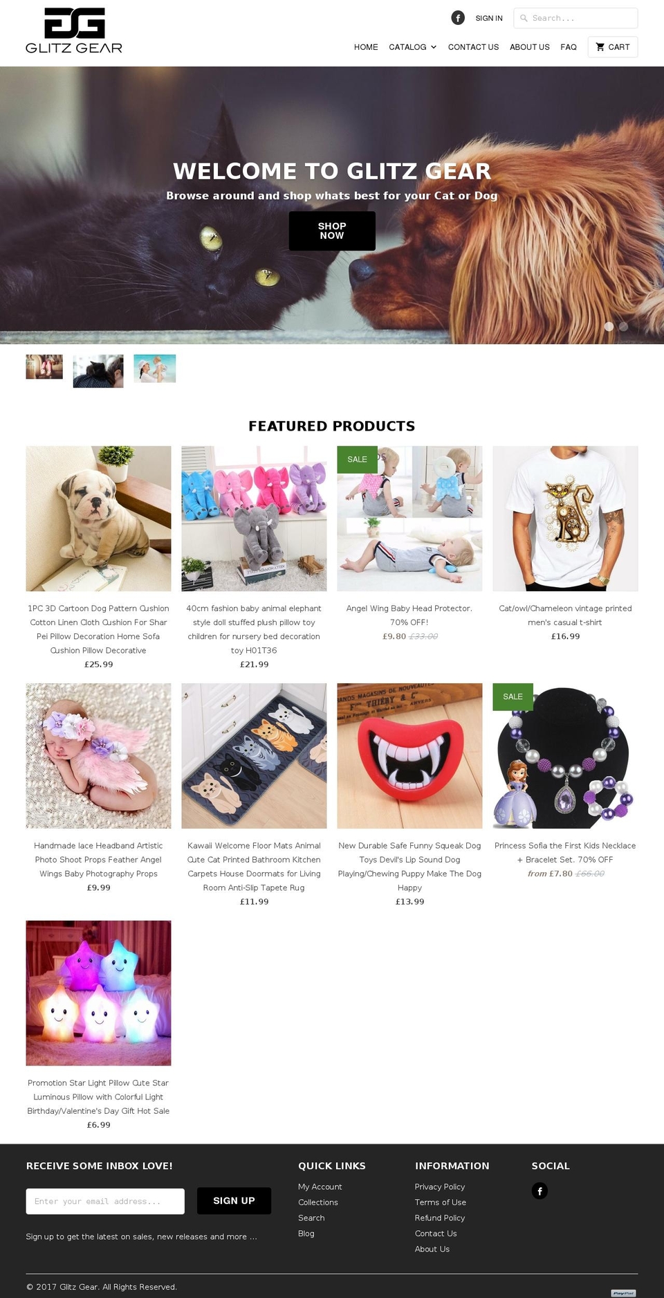 glitzgear.com shopify website screenshot