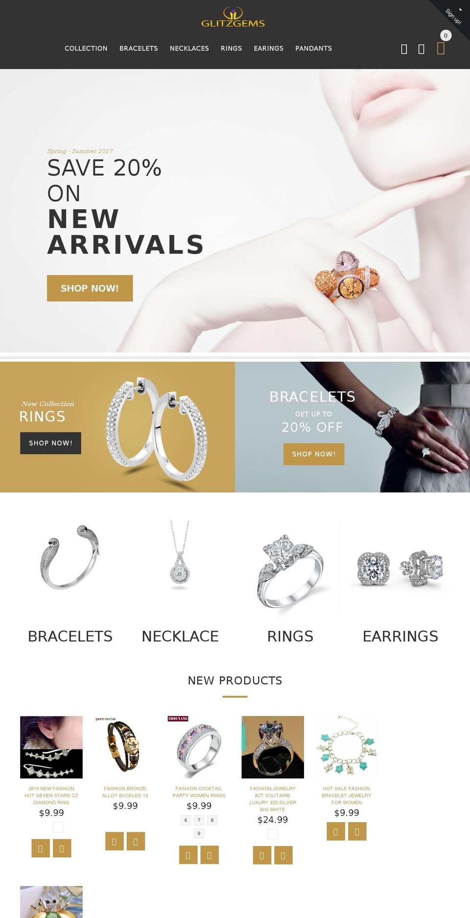 yourstore-v2-0-0 Shopify theme site example glitzgems.com