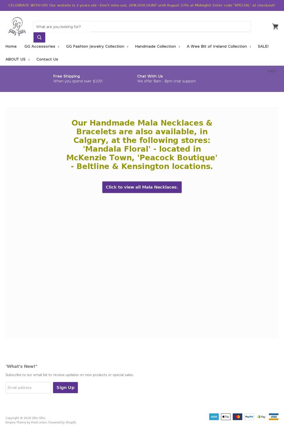 glitzglitz.com — Shopify storefront screenshot