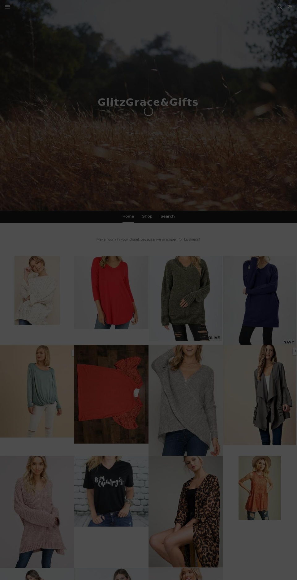 glitzgracegifts.com shopify website screenshot