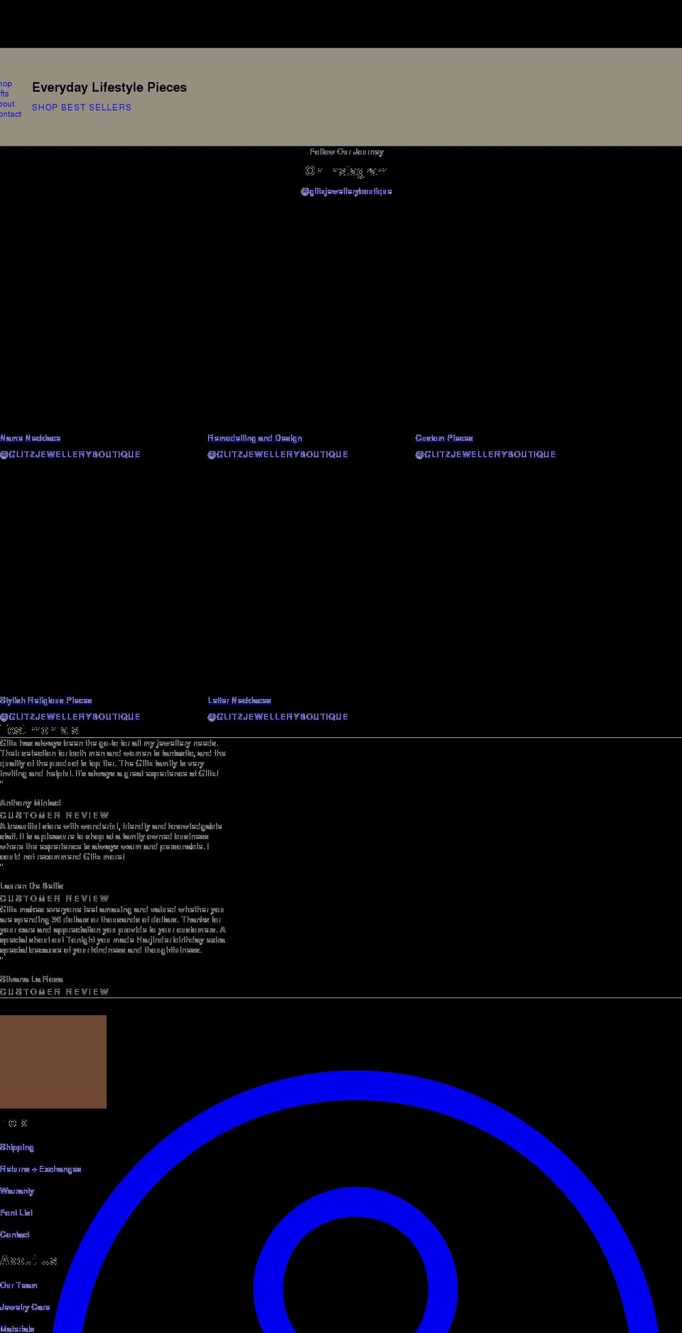 glitzjewelleryboutique.myshopify.com shopify website screenshot