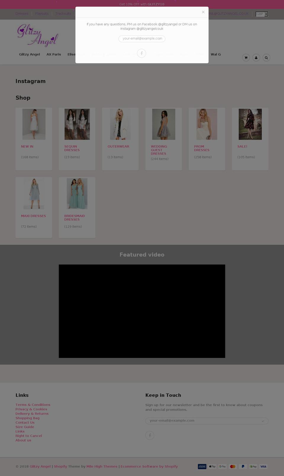 glitzyangel.com — Shopify storefront screenshot