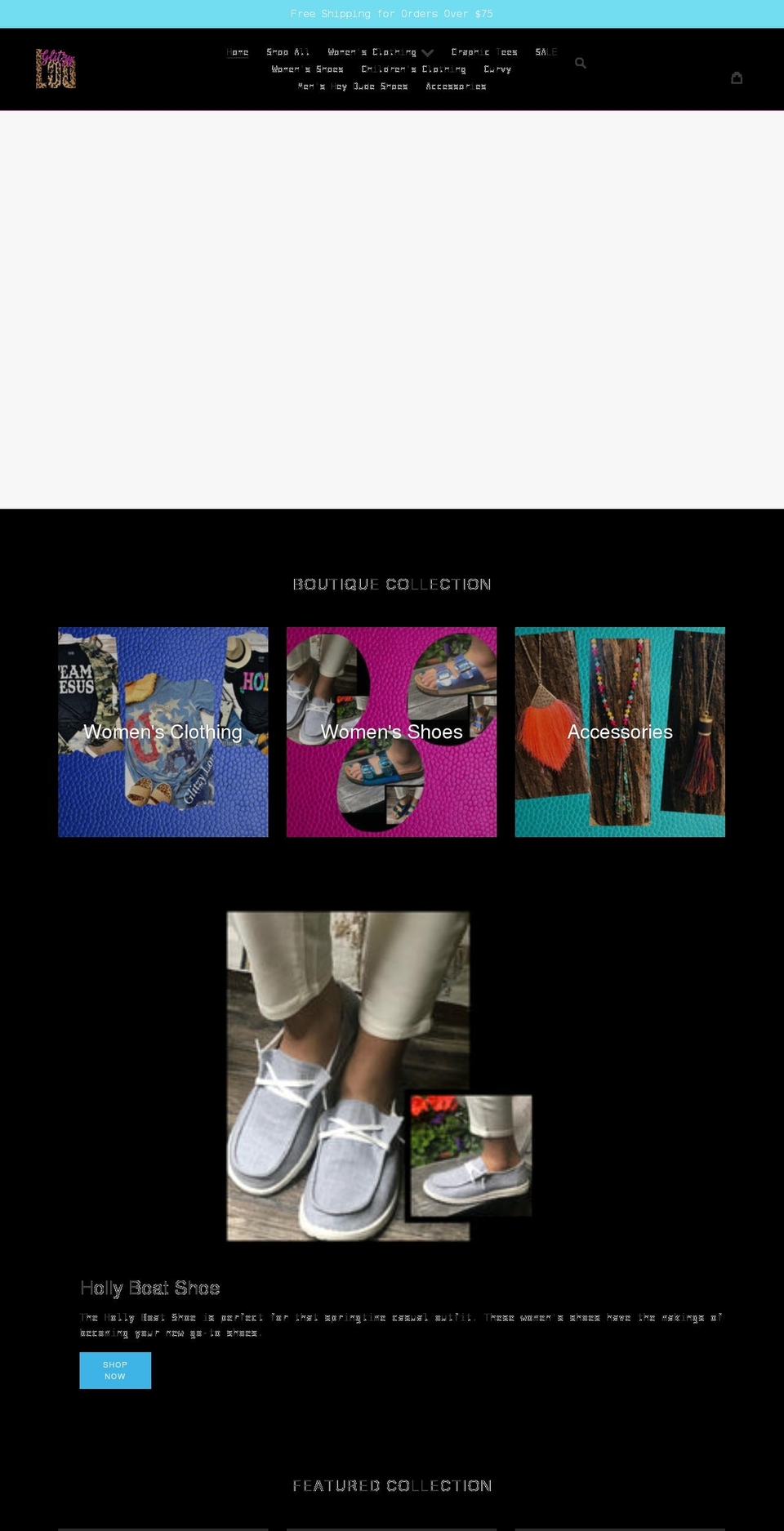 glitzylouboutique.com shopify website screenshot