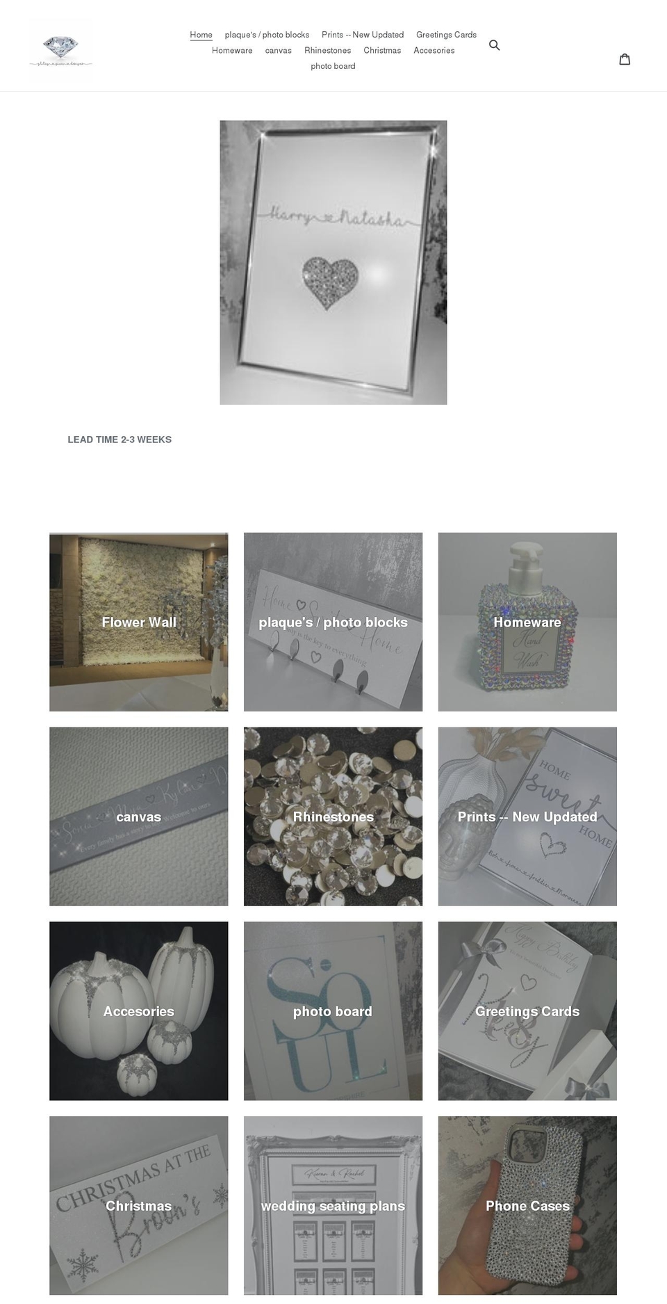 glitzypixiedesigns.co.uk shopify website screenshot