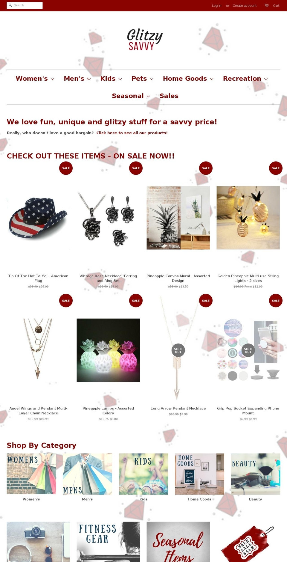 glitzysavvy.com — Shopify storefront screenshot