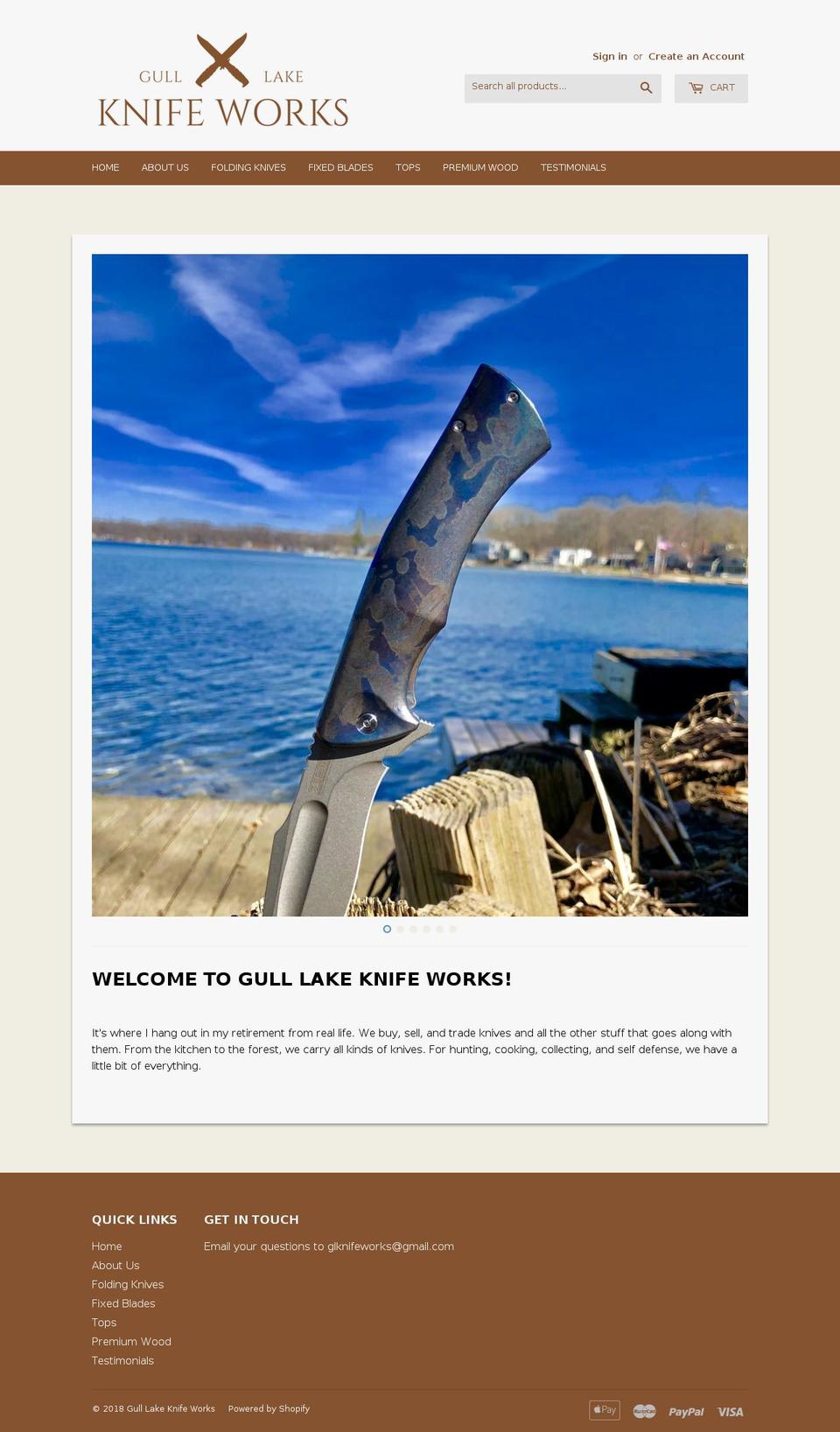 glknifeworks.com — Shopify storefront screenshot