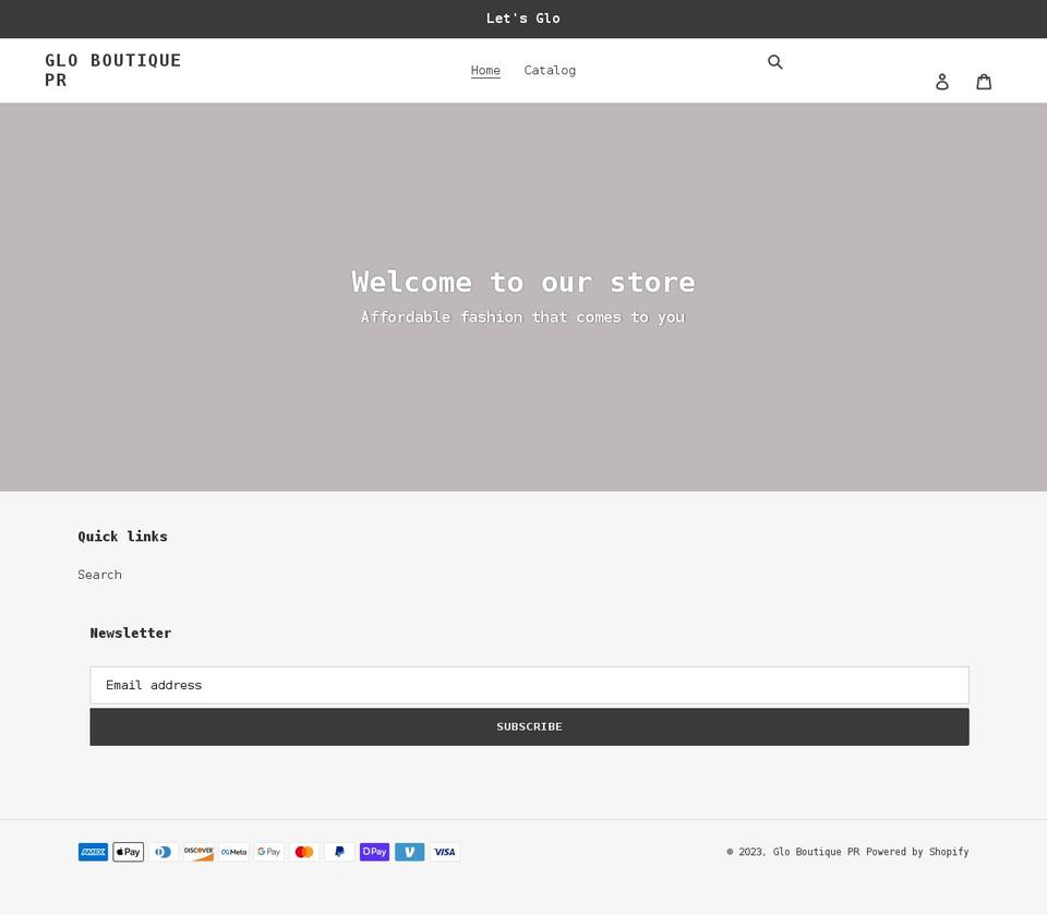 glo-boutique-pr.myshopify.com shopify website screenshot