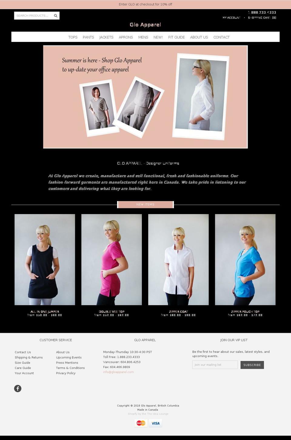 Glo Shopify theme site example gloapparel.com