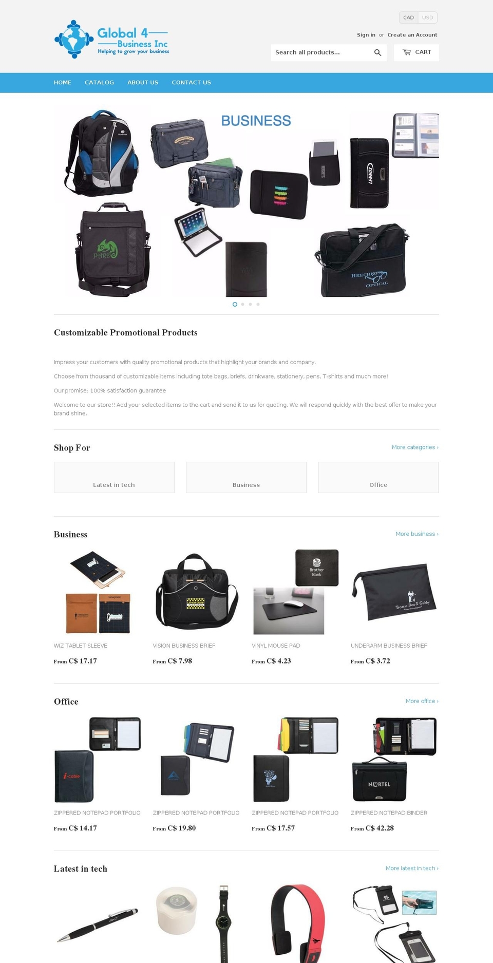 global4business.ca shopify website screenshot