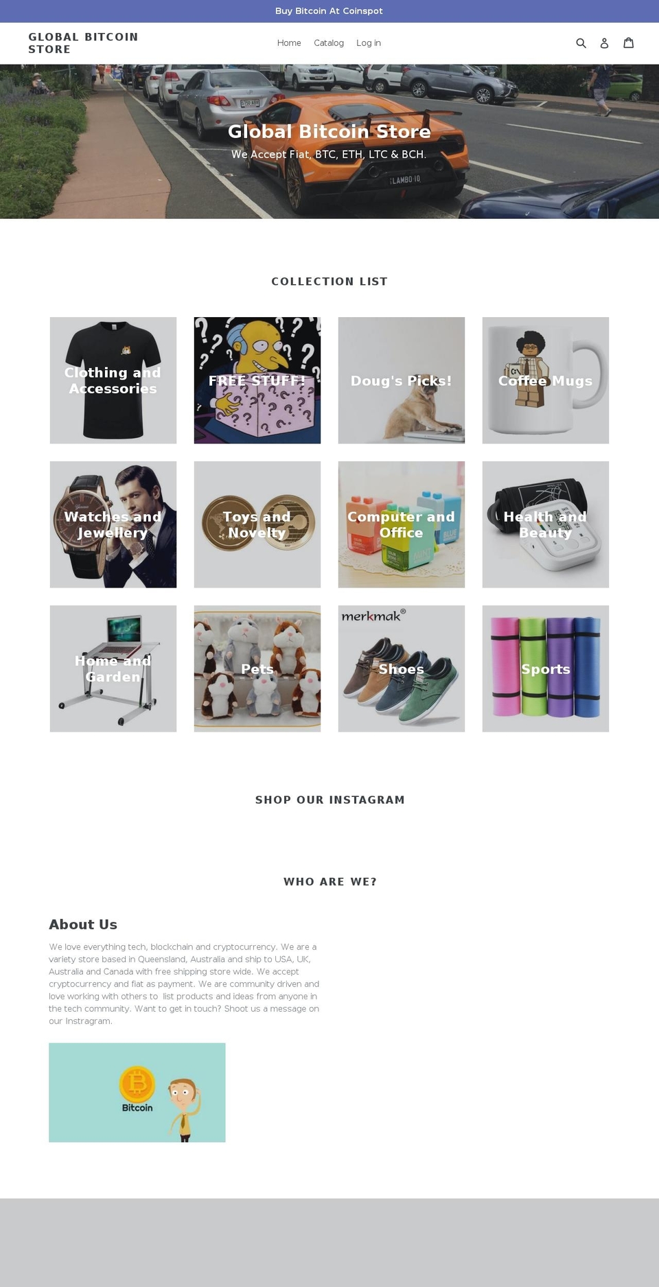 globalbitcoinstore.com — Shopify storefront screenshot
