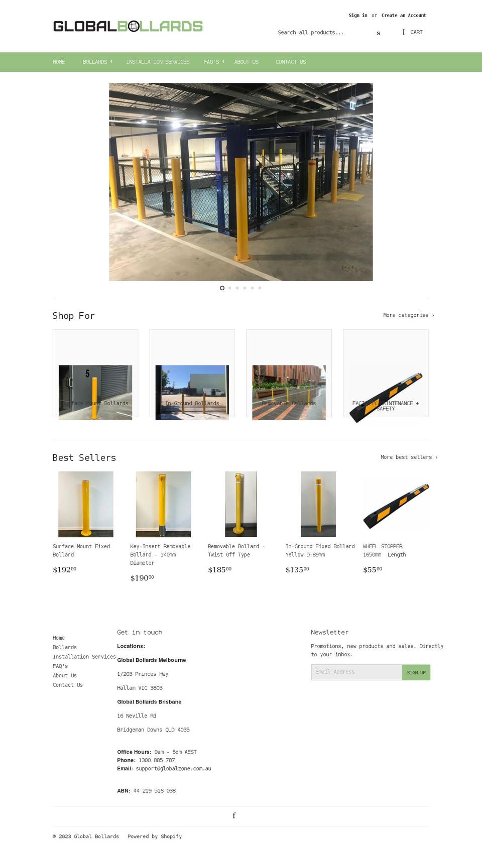 globalbollards.com.au shopify website screenshot