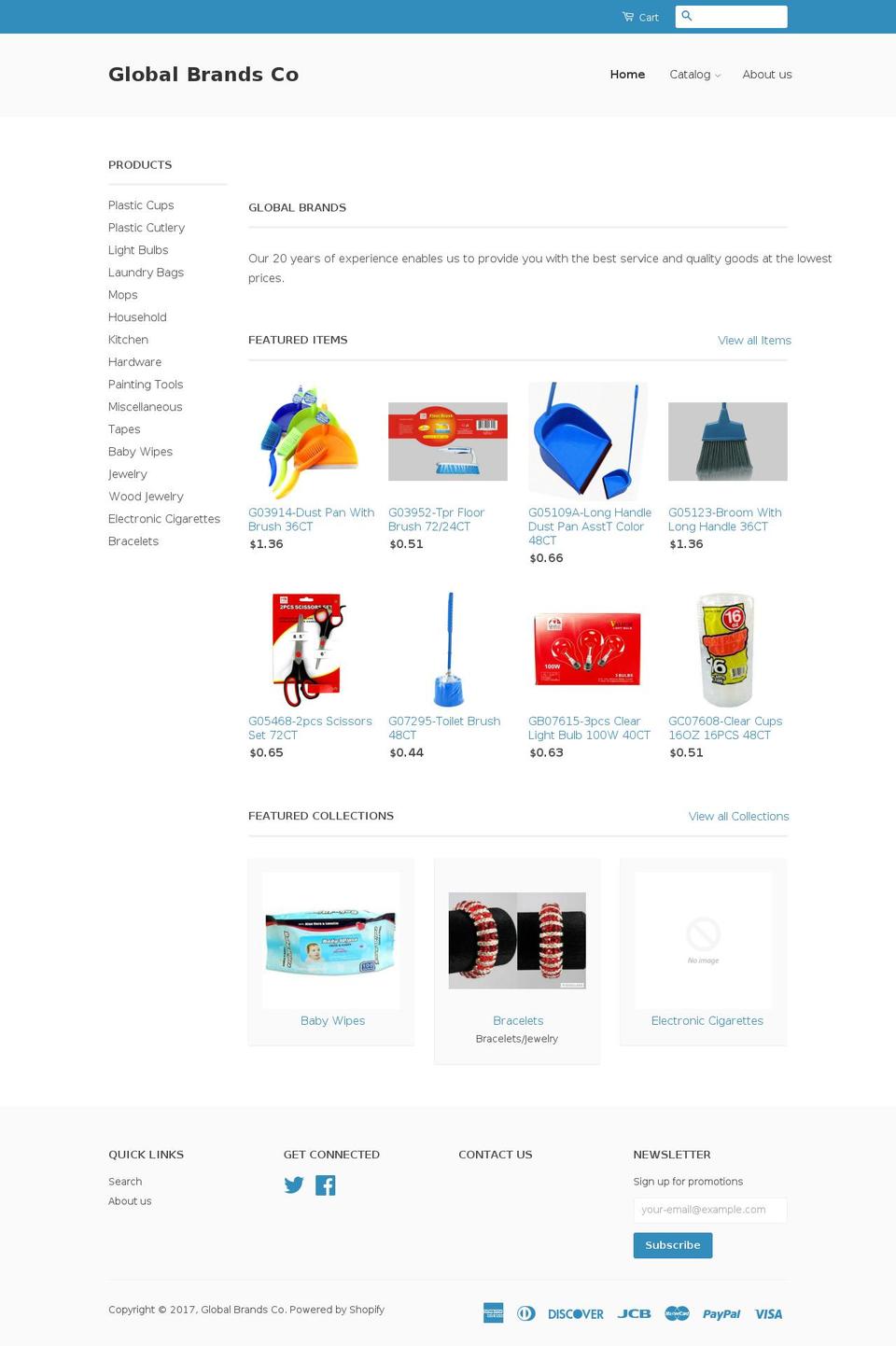 globalbrandsco.com shopify website screenshot