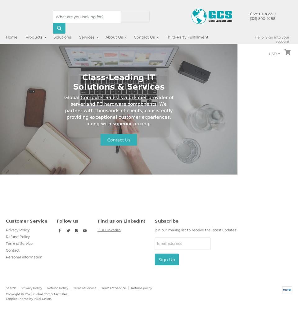 globalcomputersales.com shopify website screenshot