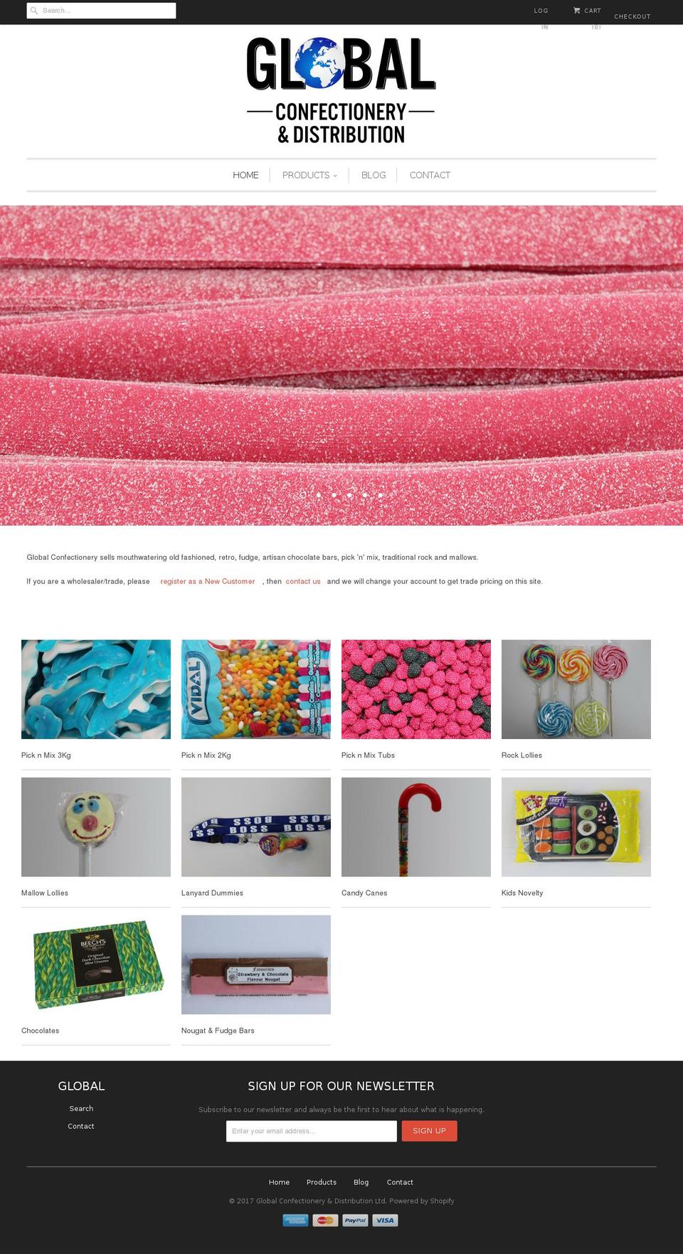 globalconfectionary.com shopify website screenshot