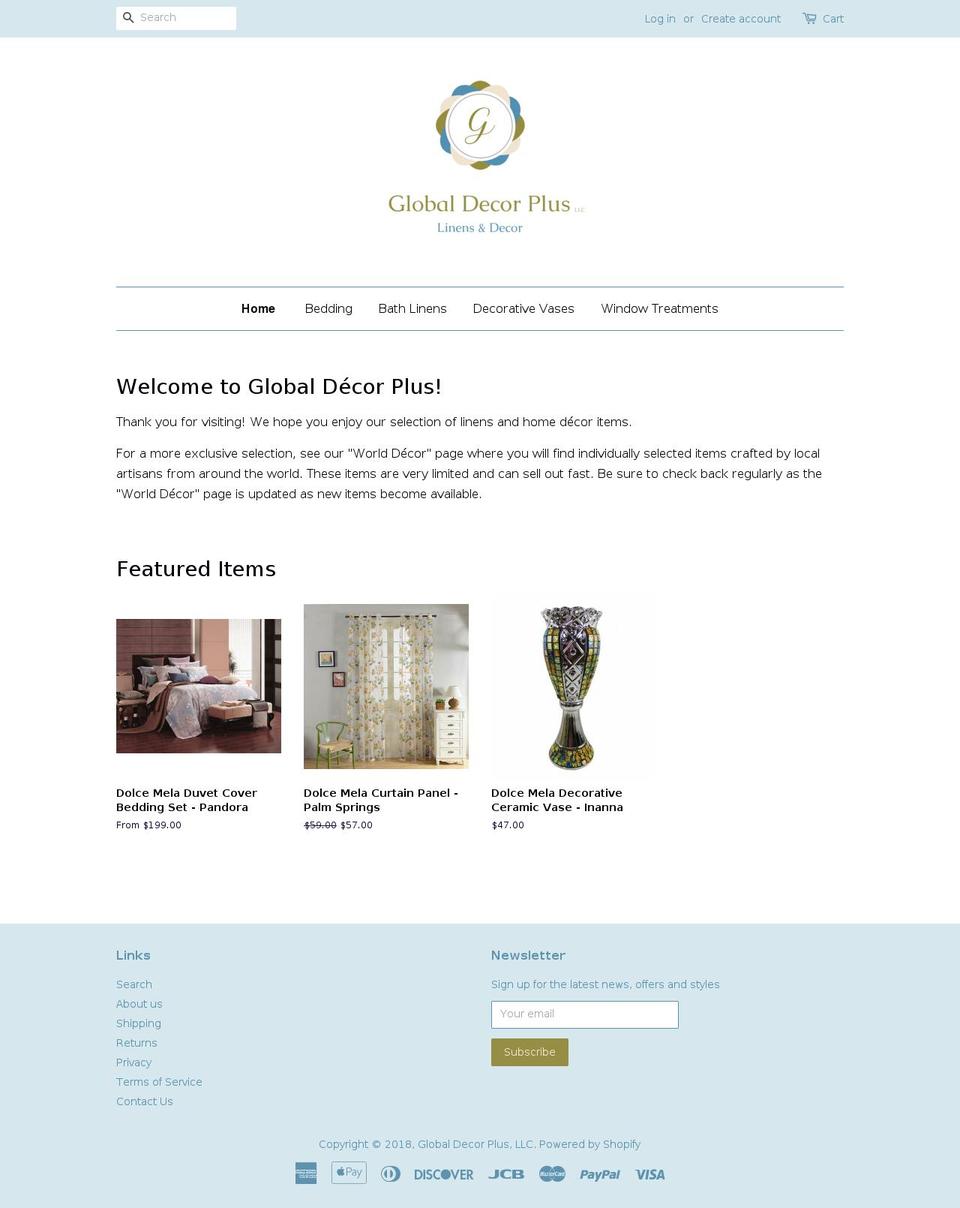 globaldecorplus.com shopify website screenshot