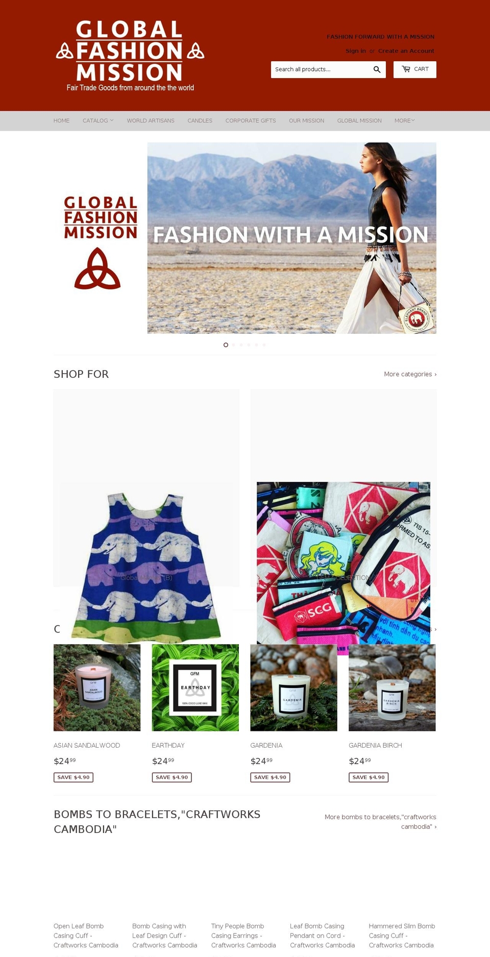 globalfashionmission.com shopify website screenshot