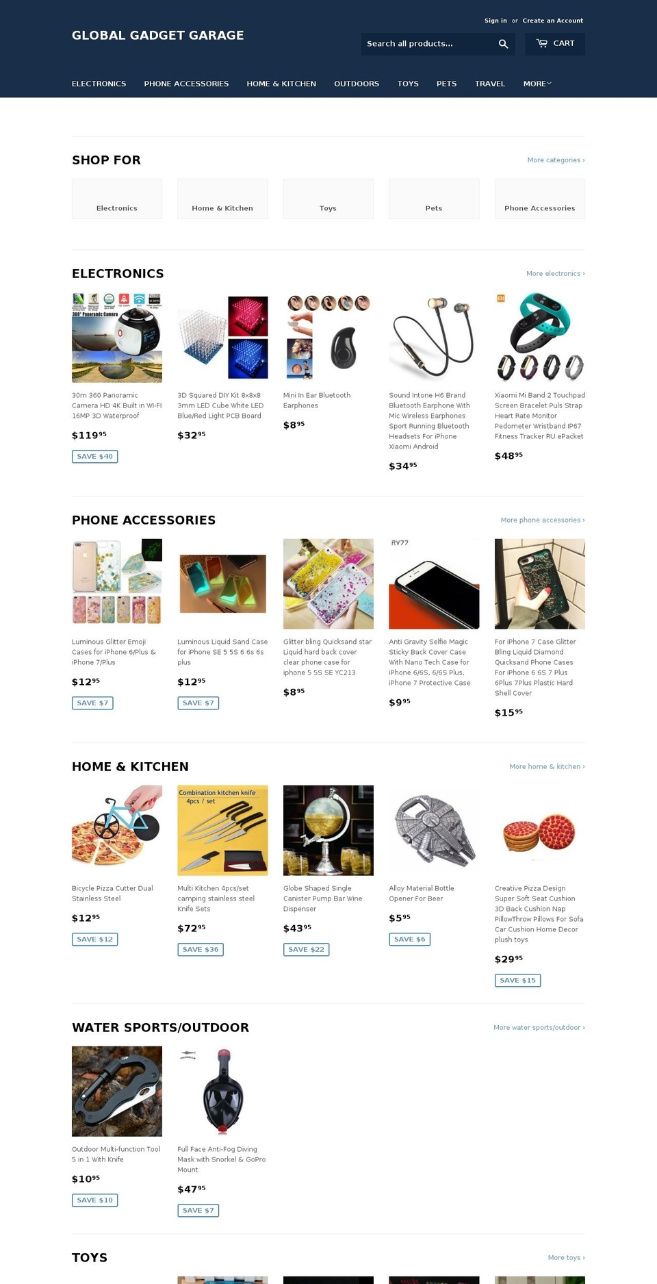 globalgadgetgarage.com — Shopify storefront screenshot
