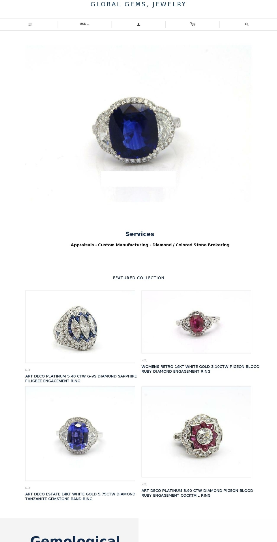 globalgemsjewelry.com — Shopify storefront screenshot