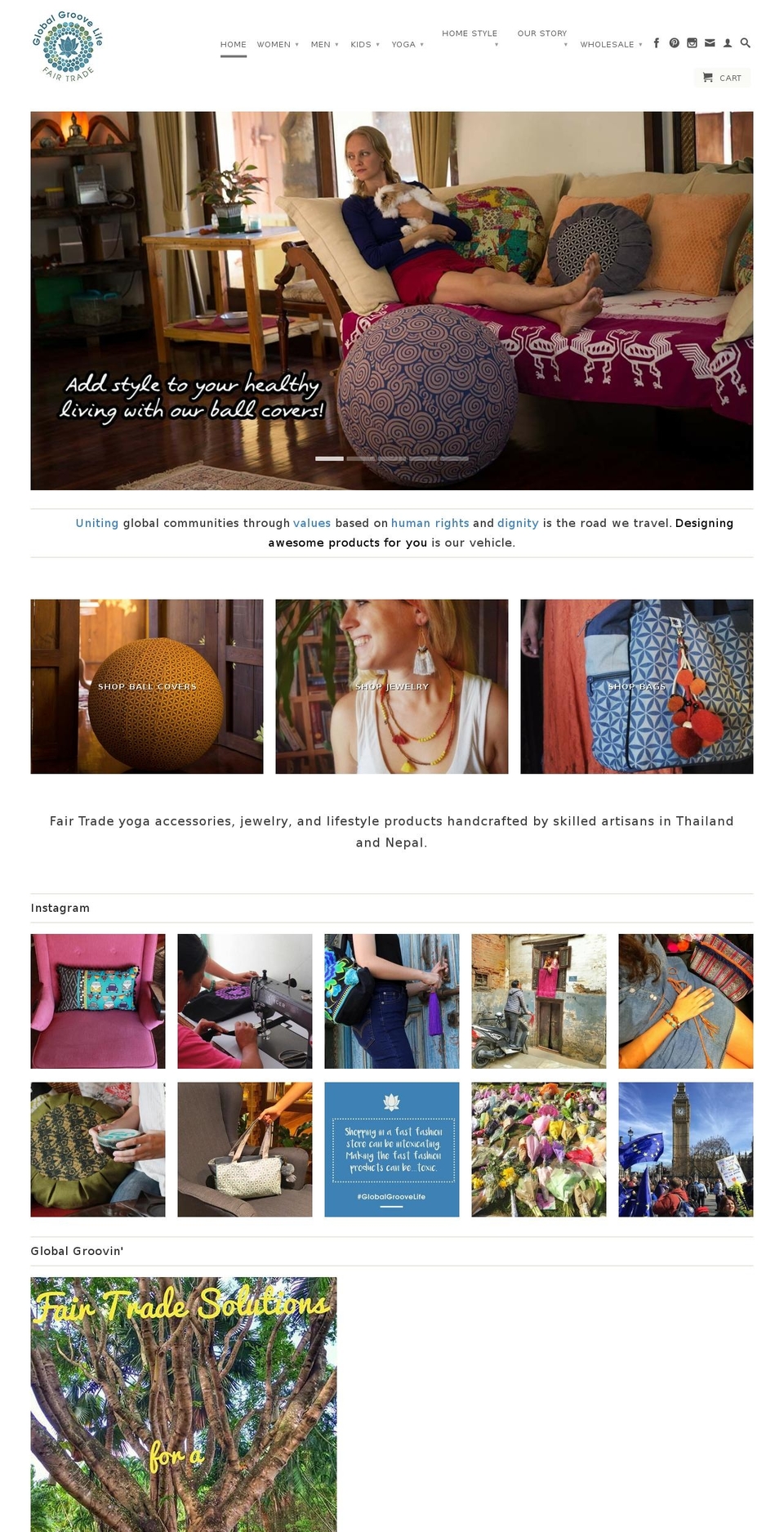 Crave Shopify theme site example globalgroovelife.com