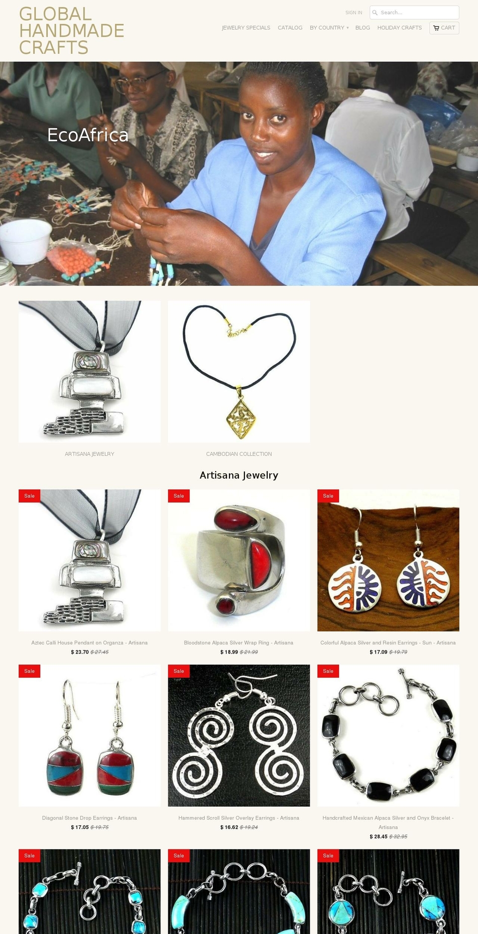 globalhandmadecrafts.com shopify website screenshot