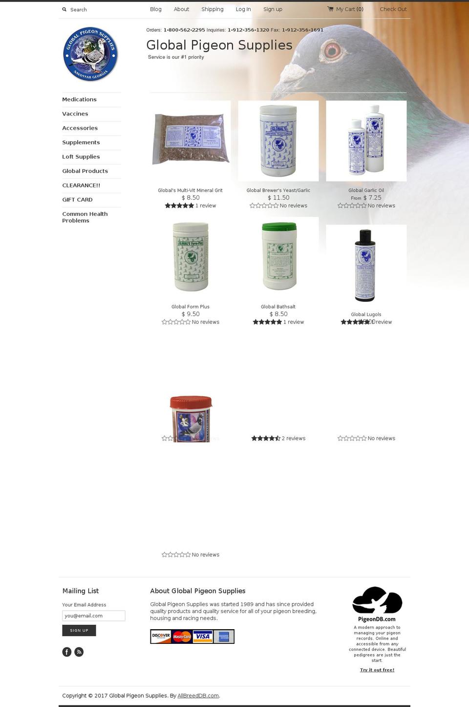 globalpigeon.com shopify website screenshot