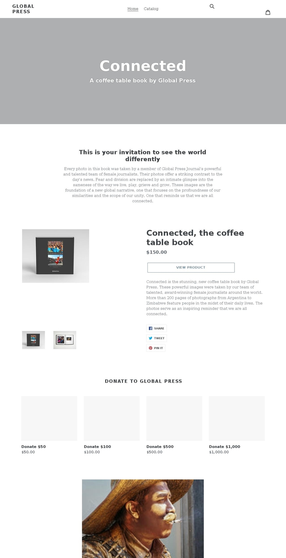 globalpressphotos.com shopify website screenshot