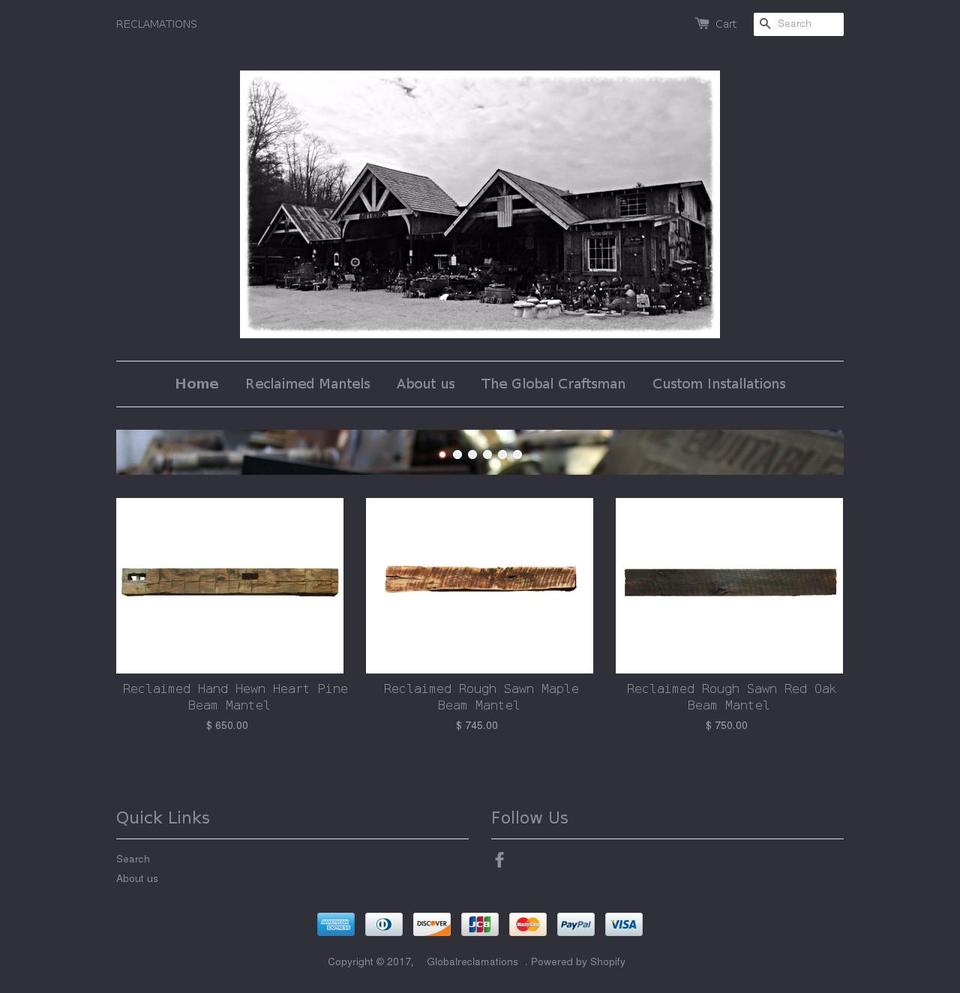 globalreclamations.com shopify website screenshot