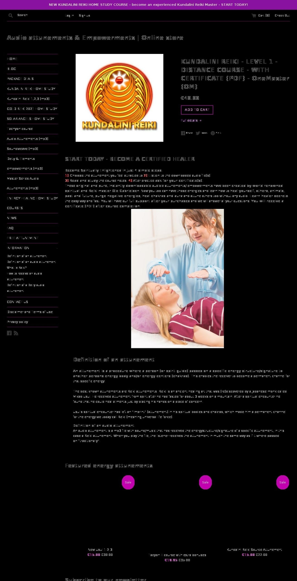 globalreiki.com — Shopify storefront screenshot