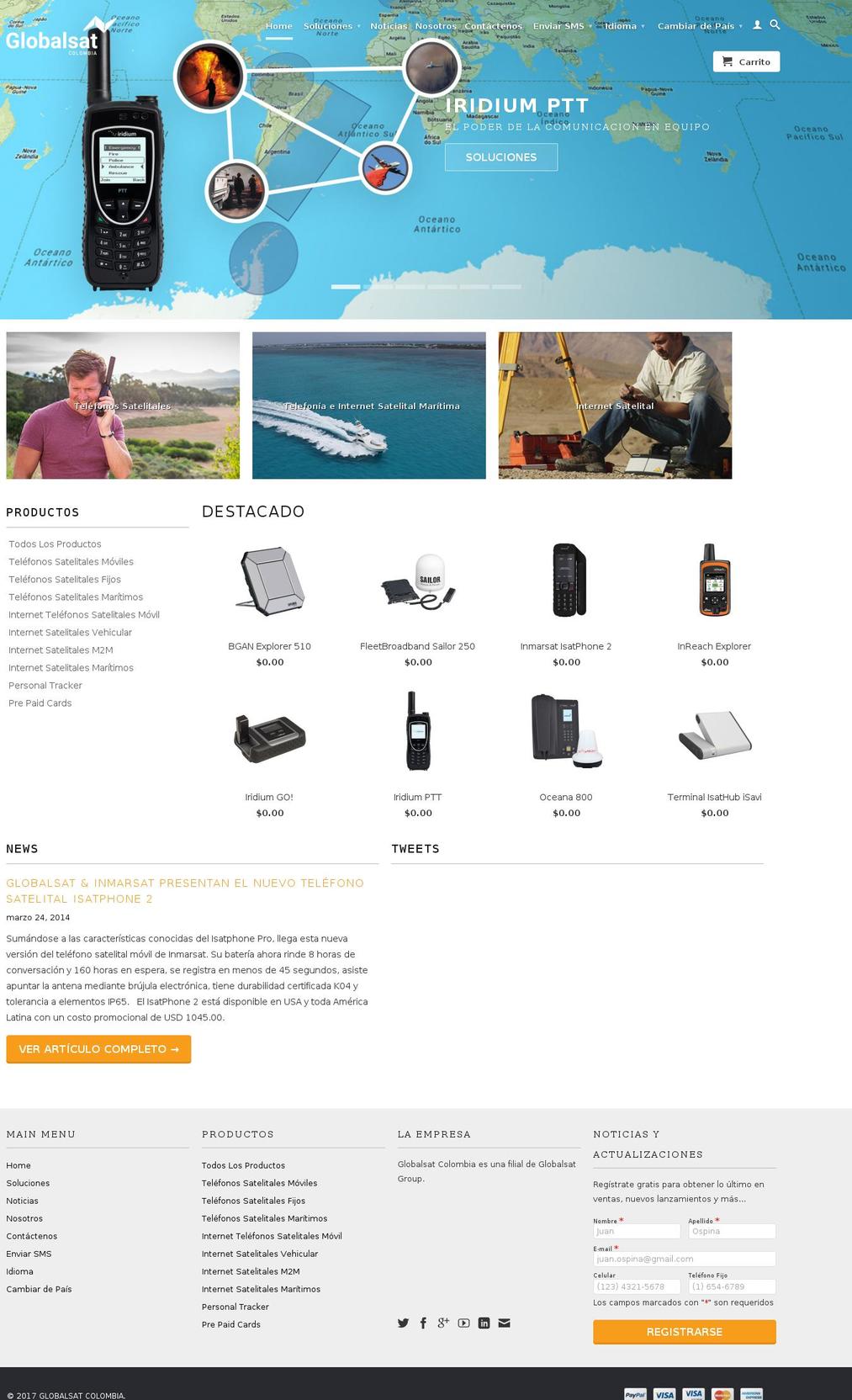 globalsat.co shopify website screenshot